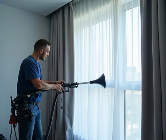Professional commercial curtain cleaning process equipment Matty Curtain Cleaning north-maclean