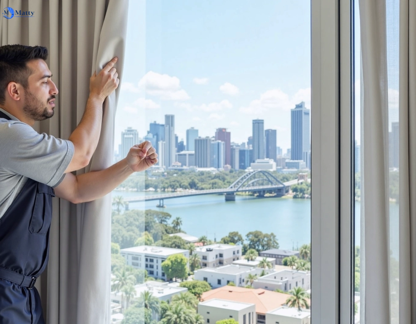 Professional curtain steam cleaning service north-maclean QLD by Matty Curtain Cleaning
